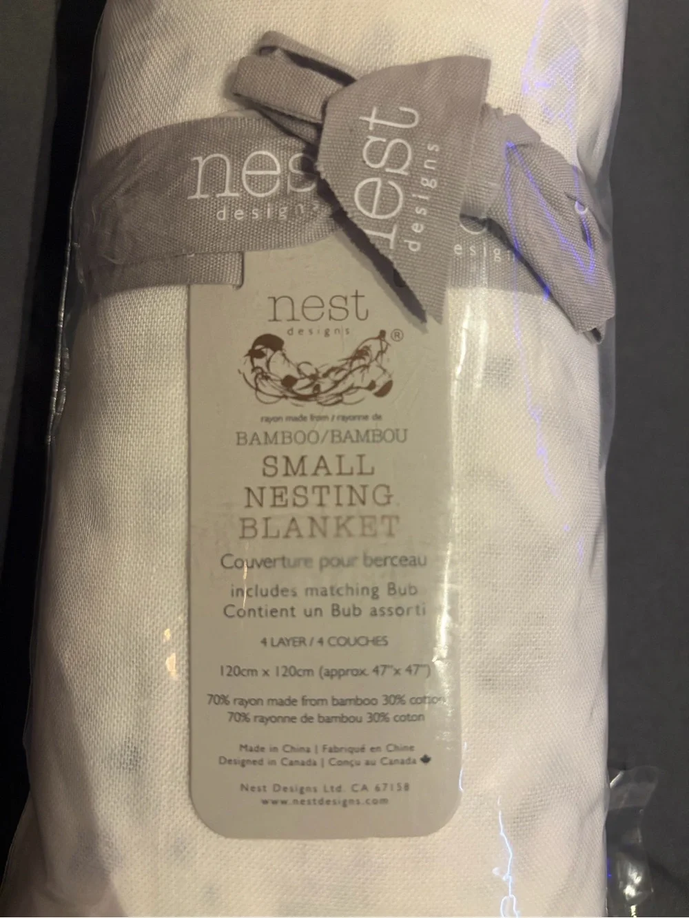 Nest Designs Bamboo Muslin Nook 4-Layer Nesting Baby Blanket - Stars White